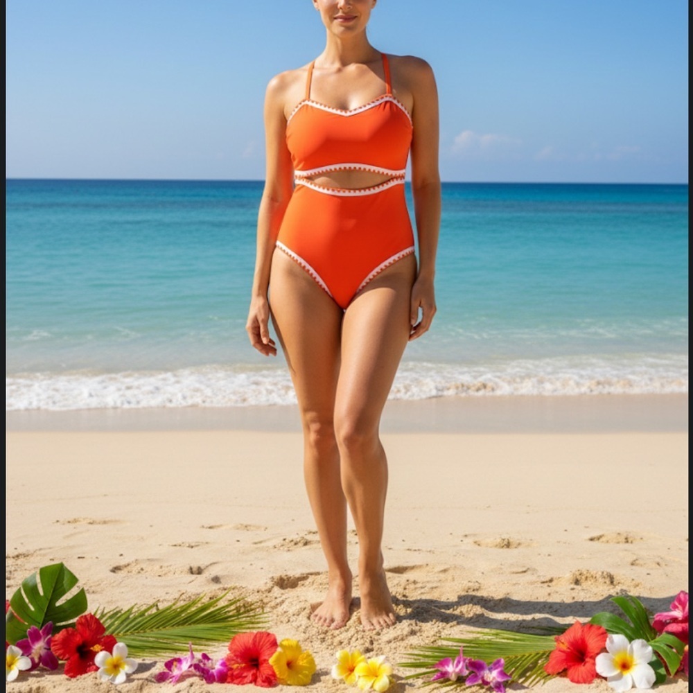 New women’s orange two-piece bikini set Amazon buy size small
